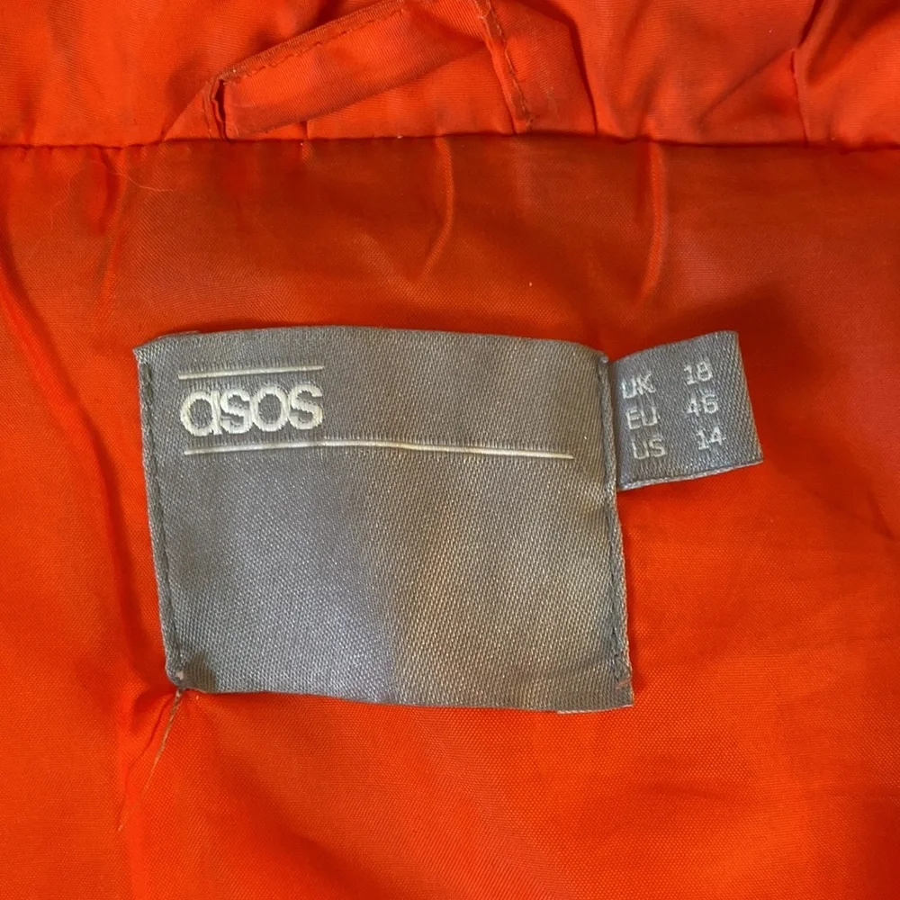 ASOS women’s winter jacket in neon Orange size 14 (XL) - Picture 11 of 11